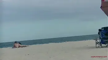 Exhibitionist Wife 491 Pt1 - Hubby Films MILF Heather Sunbathing On The Nude Beach From The Voyeurs POV!  They Just Jerk Off And Cum Next To Her!!!