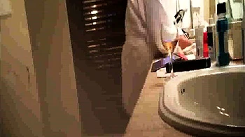 busty Stepmom smoking, drinking and naked