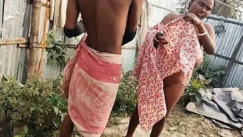 Desi housewife outdoor anal sex with big tits and big ass