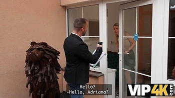 Hot Blonde Andrea Fucks Stranger Adam Costa in HD - Natural Tits & Stockings