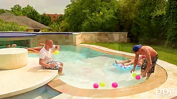 Fantastic Five - Two Babes Fucked By Three Studs At The Pool