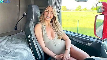 Sexy Slim Blonde Cutie Cheats On Her Bf, Rewarding The Trucker With Bj & Sex For Giving Her A Lift
