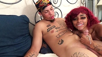 Redheaded Cinn Summers sucks and rides cock in a steamy homemade scene with Maxx Damillion