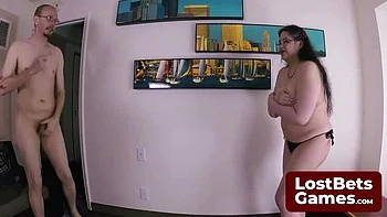 Huge Tits Brunette Threesome Strip Game - Rock Paper Scissors Striptease Show