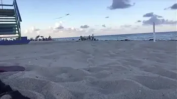 Jillian Goes To The Beach (In A Tiny Gold Bikini)