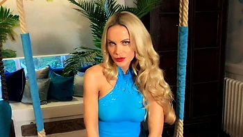 Deep throating blonde fetish babe swallows hot jizz