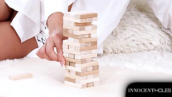 Teen 18 y.o. Best Friends Turn A Game Of Jenga Into Sensual Sex