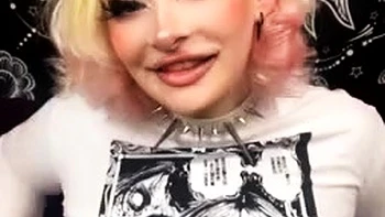 Teagan Tgirl Anal Masturbation With Dildo In Fishnet