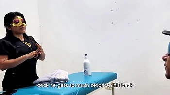 Goky gets a happy ending anal massage from a hot Latina masseuse