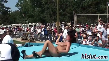 Sexy babes display their bodies in public: Big Tits, Amateur  Brunette Porn