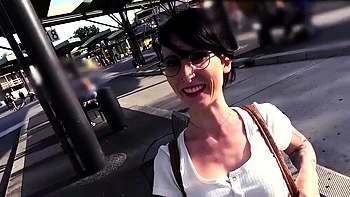 Cute ink babe pussyfucked in public