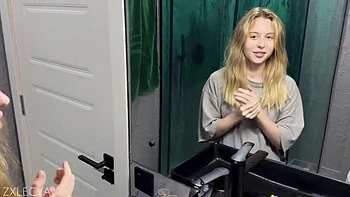 Amateur Blonde Stepsister Zxlesya Begs For Cum On Face In Empty Home POV