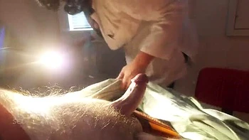 Sexy Mature MILF Doctor Full Scene: Examining a Young Man's Curved Cock