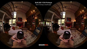 Trío VR hardcore con blowjob, cowgirl y mano