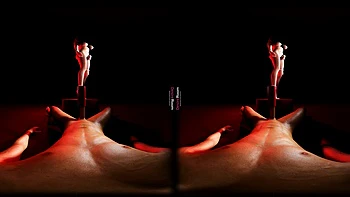 VR pornô: sombras acariciam buceta curvilínea