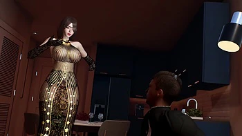 MILF asiatique BBW 3D aguiche son énorme queue pour la baiser