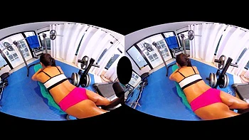 Chica deportiva monta cowgirl en VR 3D POV