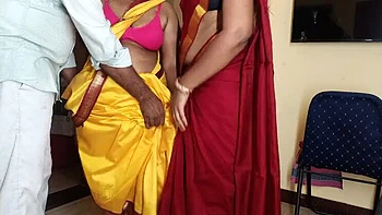 Hausgemachter Indischer Dreier mit Tamil Dienstmädchen & Lehrerin in 4K