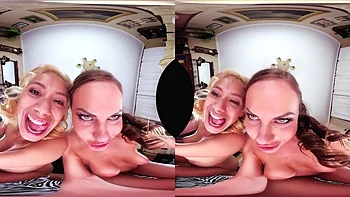 Treta lésbica em realidade virtual