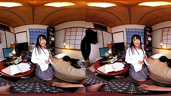 JAV VR: Chupar tetas grandes con aceite y mano