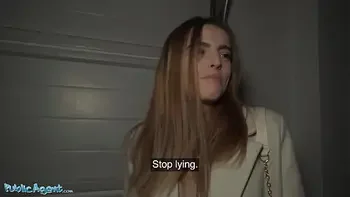 Public Agent French Babe Alba Lala Shows Off Her Small Tits on the Street