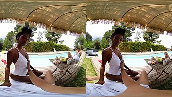 Латина 3D минет втроём: наездница и миссионерская