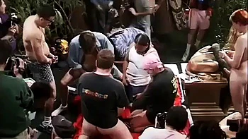 Gatas taradas pegando vários paus em gangbang hardcore