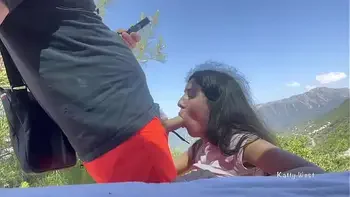 I sucked a stranger in the mountains and he gave me a golden shower and cum all over my face