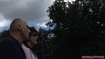 Horny matured boosty brunette fuck with stranger, taking cum on tits