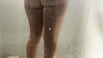 Brunette Teen Squirts Twice After Shower Blowjob
