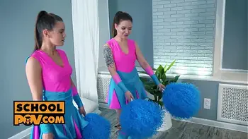 POV - Emely Bender, Evelina Darling and Shelley Bliss horny lez cheerleaders