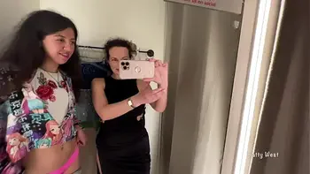 Two horny bitches in the public locker room