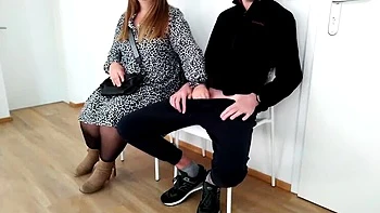 Blonde BBW Milf in Nylons Handjob & Cumshot