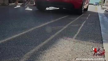 Amateur Footjob With Angel The Dreamgirl - Outdoor Public Sex in 4K