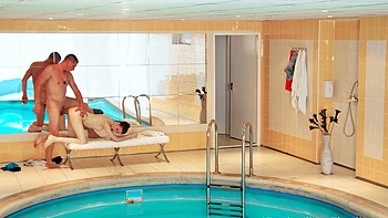 Sunny Honey fodida na sauna e à beira da piscina