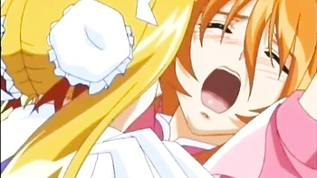 Anime rubia follada duro y chupando polla