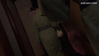 Trio asiático com peitões gozando em fonte quente