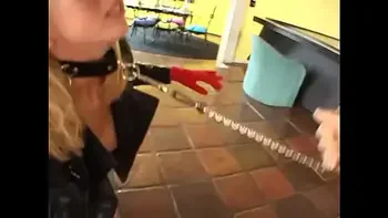 Submissive blonde gets rammed in the ass on the couch