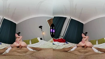 Brunette teen Dakota Doll rides cock cowgirl and reverse