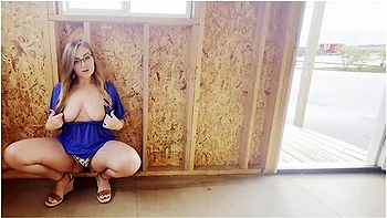 Blonde Milf with Glasses Masturbates Publicly and Talks Dirty