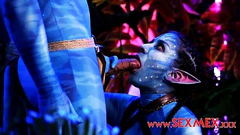 Shaved pussy Sofi Lara fucked hard in blue avatar world