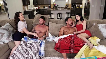 Johnny Castle fucks Kimber & Alex in wild foursome