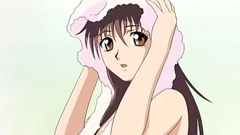 Brunette Anime Babe with Big Tits Fisting