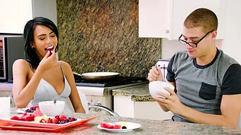 Brunette Janice Griffith gets pussy eaten and fucked by Xander Corvus