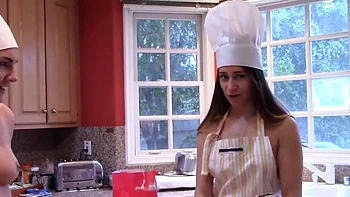 Cassidy, Paisley & horny Nezvera fuck hard in steamy kitchen foursome POV