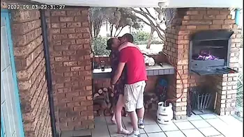 Spy camera : couple caught fucking on the porch of the nature reserve