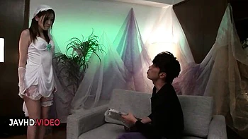Hot Japanese milf sucks big cock doggystyle