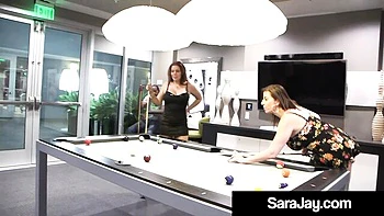 Busty Sara and Nicky's hot milf ass fucking