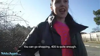 Public Agent - Young Spanish brunette with small natural tits seduced in public into sucking a thick cock for cash and allowing her shaved pussy to be penetrated