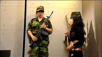 Asian Officer with Big Tits Gets Fucked and Dominated